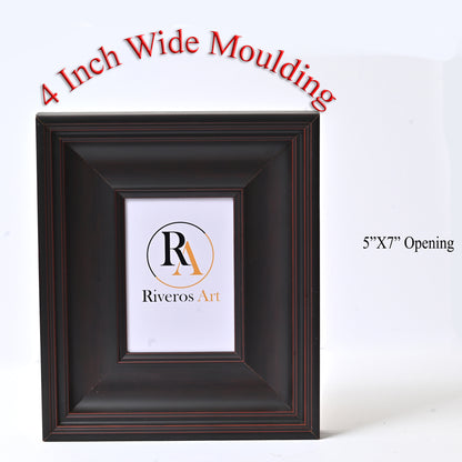 5"X7" WIDE LARGE Dark Mahogany Stain On Traditional Profile With Rubbed Edges
