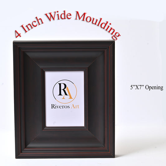 5"X7" WIDE LARGE Dark Mahogany Stain On Traditional Profile With Rubbed Edges