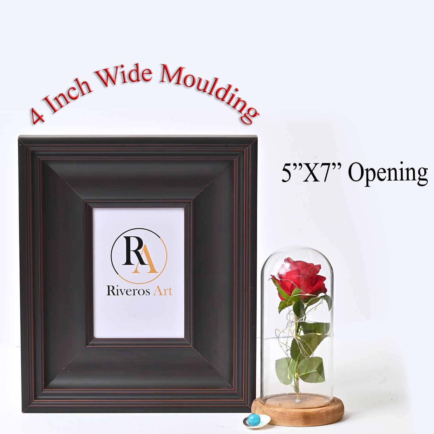 5"X7" WIDE LARGE Dark Mahogany Stain On Traditional Profile With Rubbed Edges