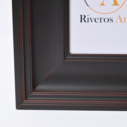 5"X7" WIDE LARGE Dark Mahogany Stain On Traditional Profile With Rubbed Edges