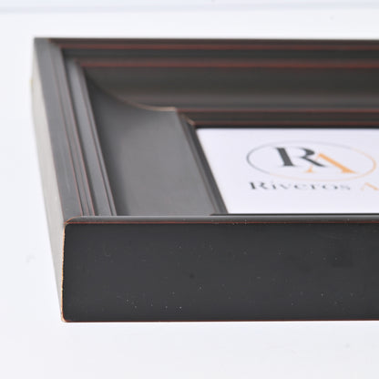 5"X7" WIDE LARGE Dark Mahogany Stain On Traditional Profile With Rubbed Edges