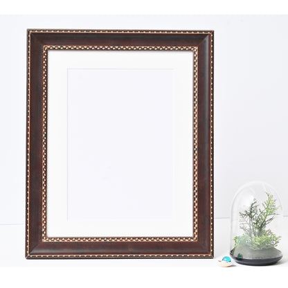 Mahogany Colour Frame With Repeating Checker Pattern