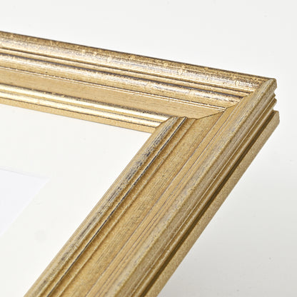 Distressed Antiqued Ornate Profile Warm Silver Picture Frame With Textured Finish