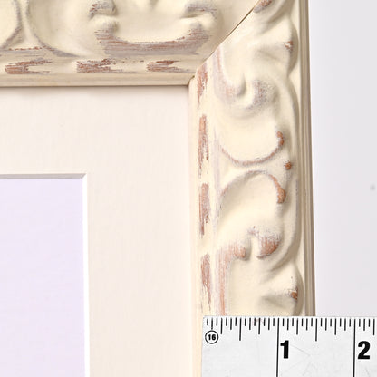 8352WH Ornate Profile With Rustic White Satin Finish