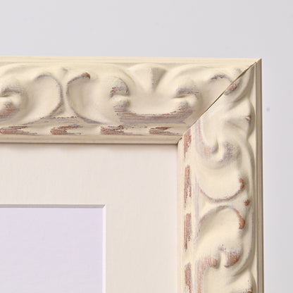 8352WH Ornate Profile With Rustic White Satin Finish