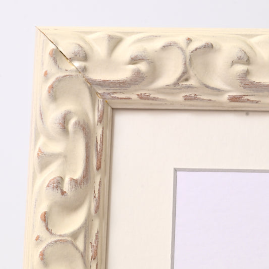 8352WH Ornate Profile With Rustic White Satin Finish