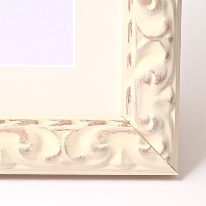 8352WH Ornate Profile With Rustic White Satin Finish