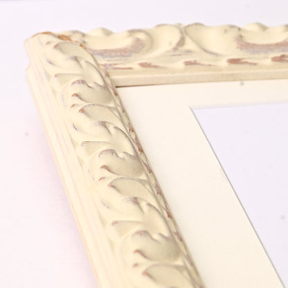8352WH Ornate Profile With Rustic White Satin Finish