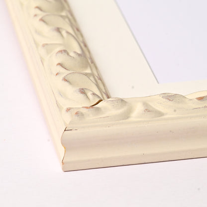 8352WH Ornate Profile With Rustic White Satin Finish