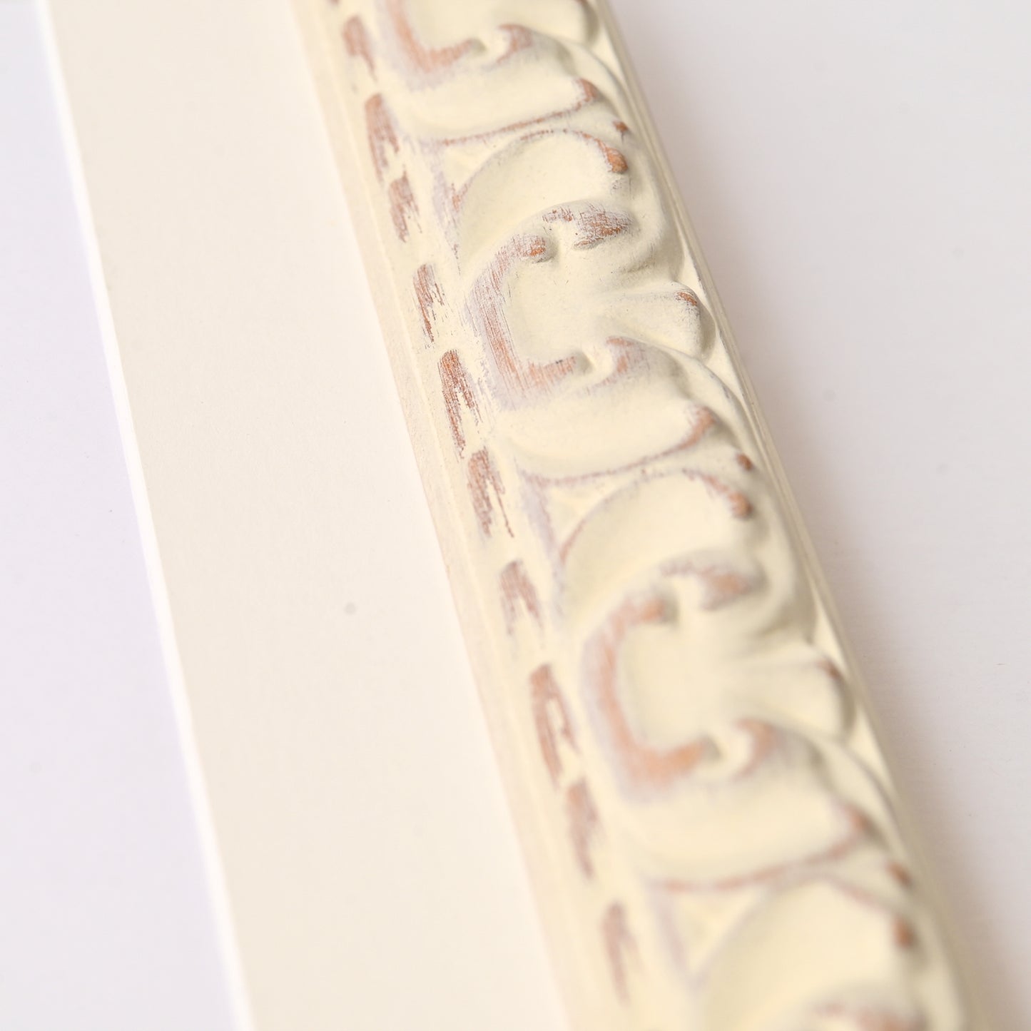 8352WH Ornate Profile With Rustic White Satin Finish