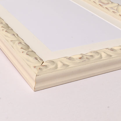 8352WH Ornate Profile With Rustic White Satin Finish