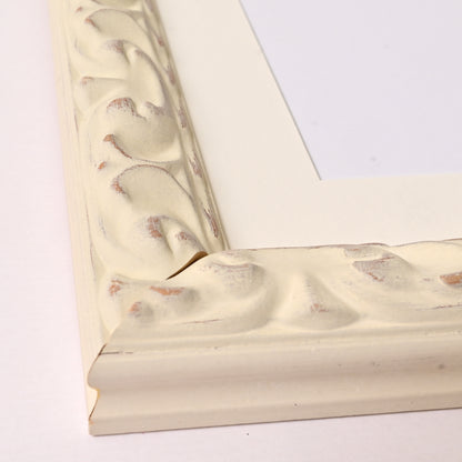 8352WH Ornate Profile With Rustic White Satin Finish