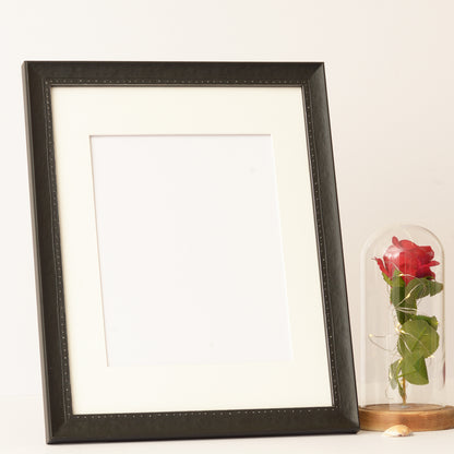 Painted Black Finish Frame With Silver Rivet Design