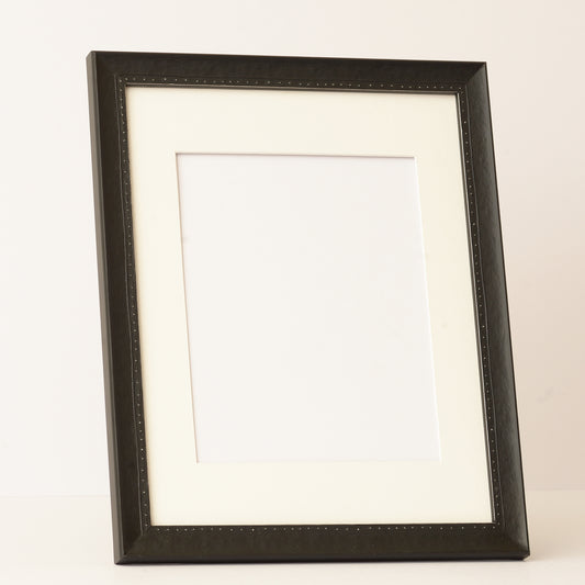 Painted Black Finish Frame With Silver Rivet Design