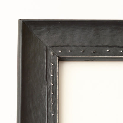 Painted Black Finish Frame With Silver Rivet Design