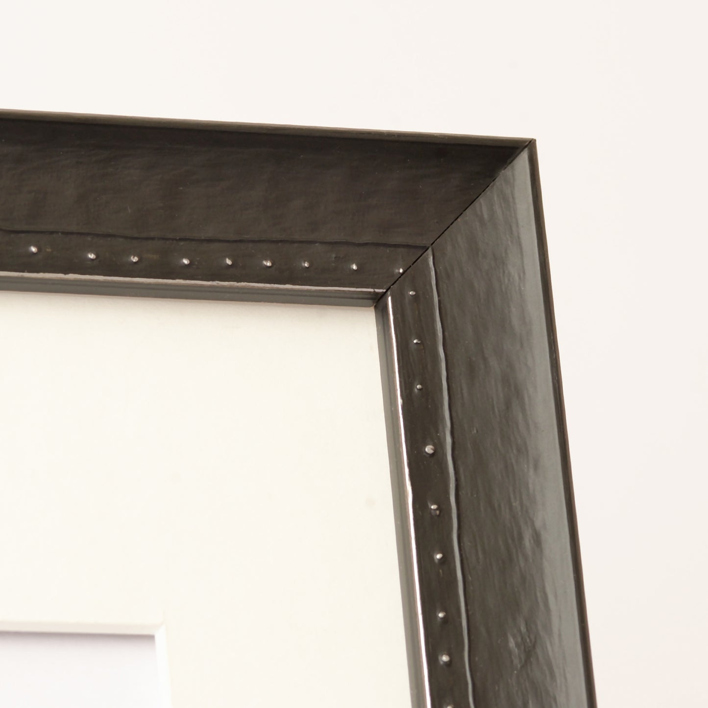 Painted Black Finish Frame With Silver Rivet Design