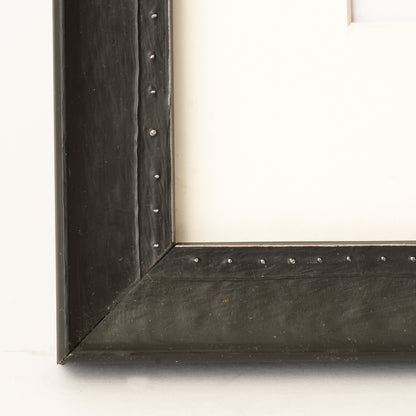 Painted Black Finish Frame With Silver Rivet Design