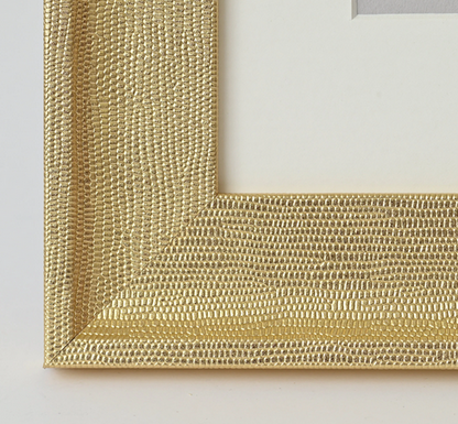 Custom Frame - Shiny Gold Faux Lizard Skin Pattern
