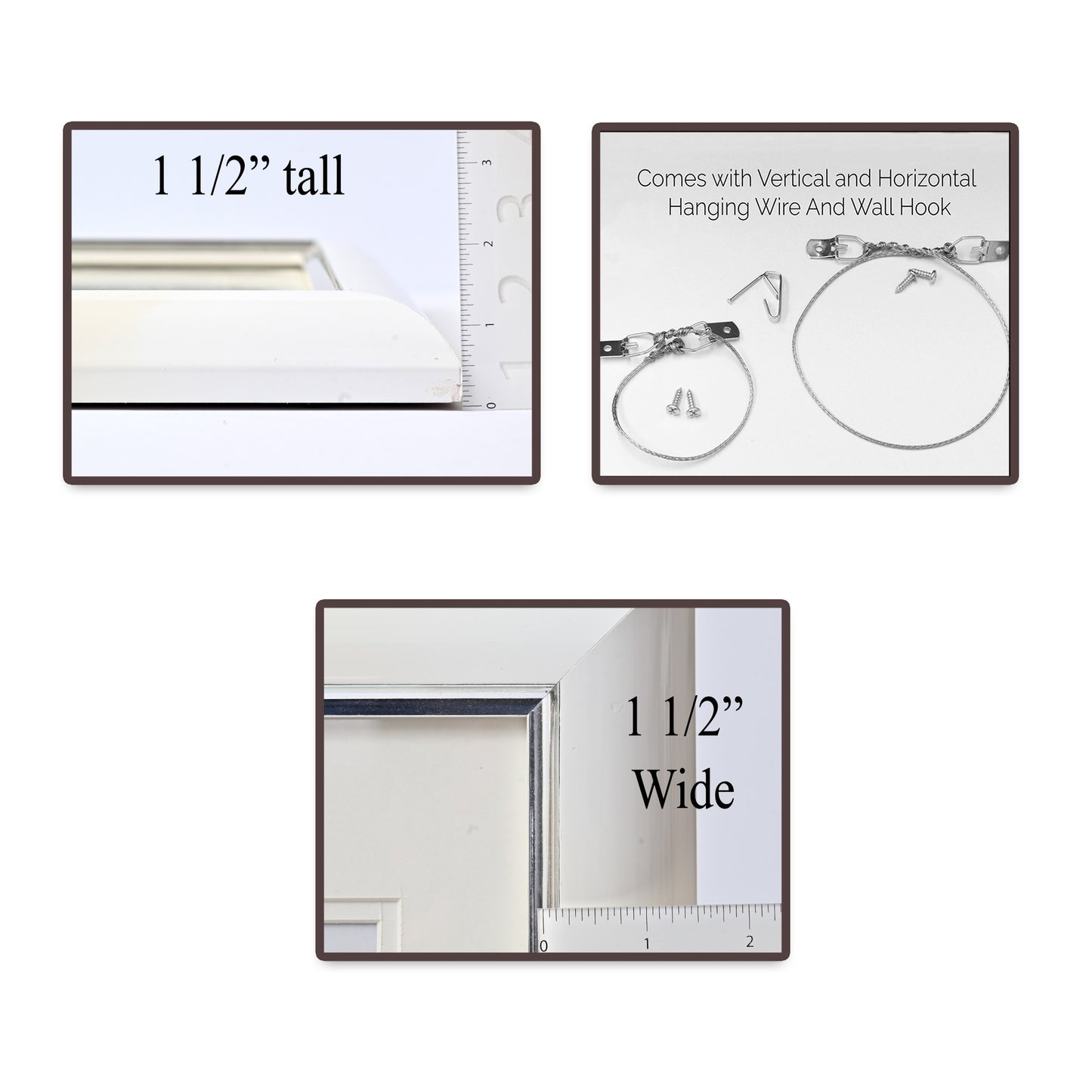 11"X14"White With Silver Accent