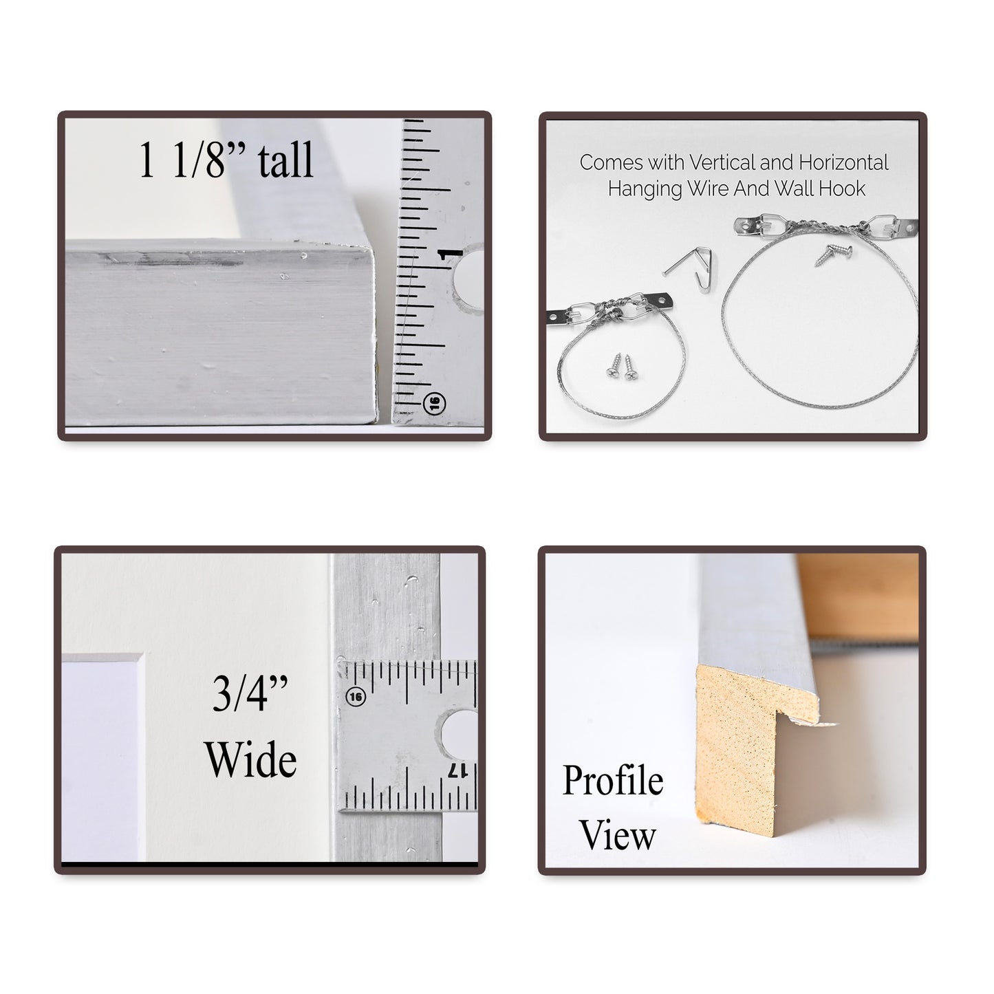 Distressed Aluminum Veneer Picture Frame - Any Size Available