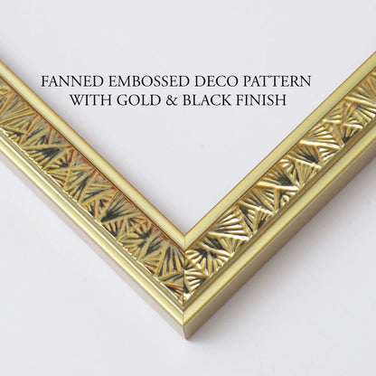 Art Deco Embossed Design Frame with Gold Foil Finish