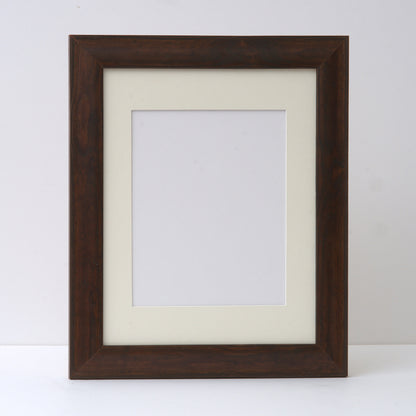 Dark Brown Stained Wood Frame with Rounded Profile