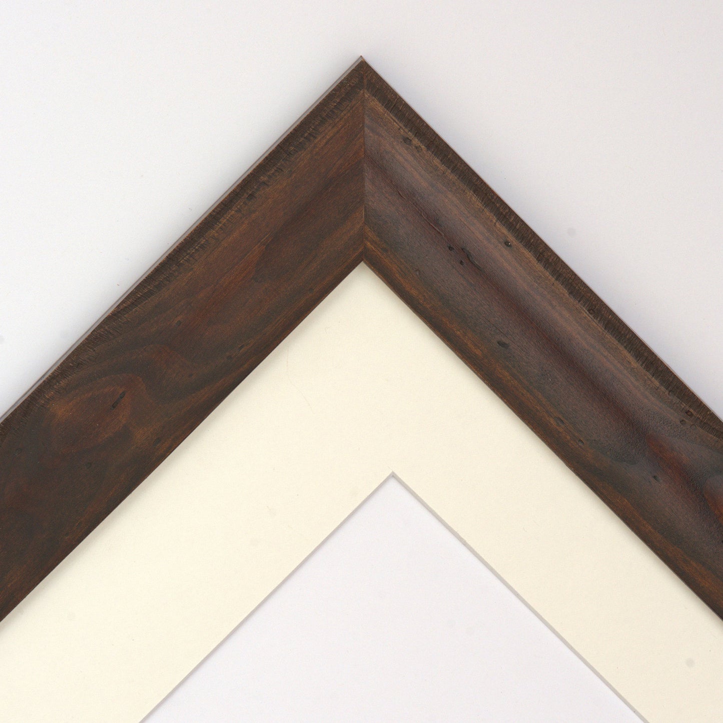 Dark Brown Stained Wood Frame with Rounded Profile