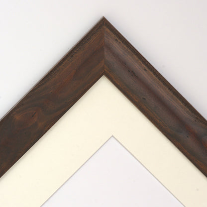 Dark Brown Stained Wood Frame with Rounded Profile