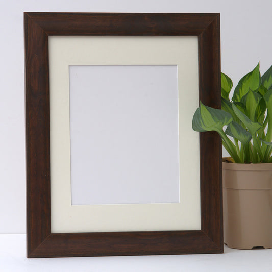 Dark Brown Stained Wood Frame with Rounded Profile