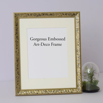 Art Deco Embossed Design Frame with Gold Foil Finish