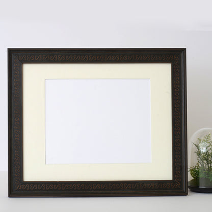 Antique Ebony Stain Frame With Embossed Open Hearts Design