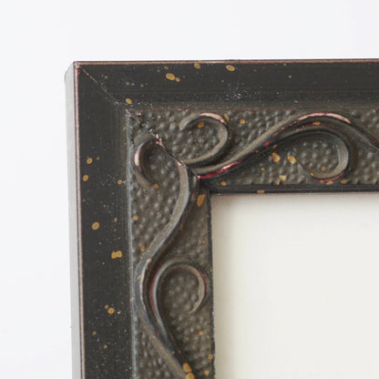 Black Stain Frame With Gold Leaf highlights On Embossed Vine Motif