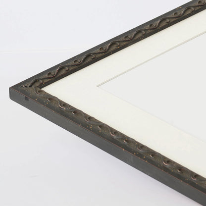 Black Stain Frame With Gold Leaf highlights On Embossed Vine Motif