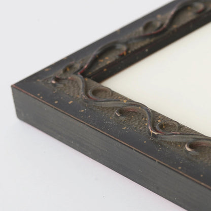 Black Stain Frame With Gold Leaf highlights On Embossed Vine Motif