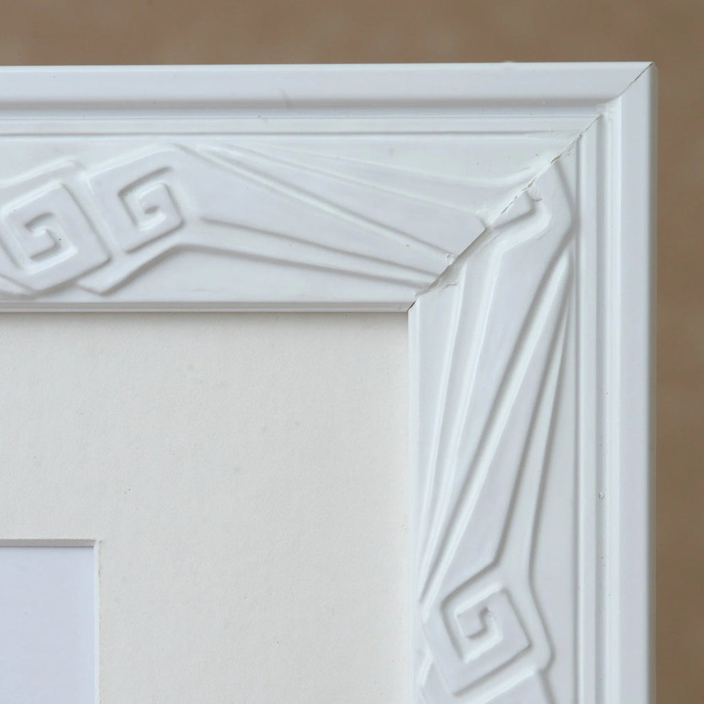 White Gloss Frame With Nouveau Rose Bud Design – Riveros Art