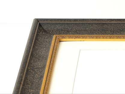 Classic Scoop Profile With Black Distressed Finish And Gold Inner Lip