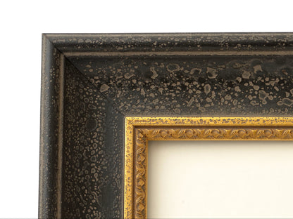 Classic Scoop Profile With Black Distressed Finish And Gold Inner Lip