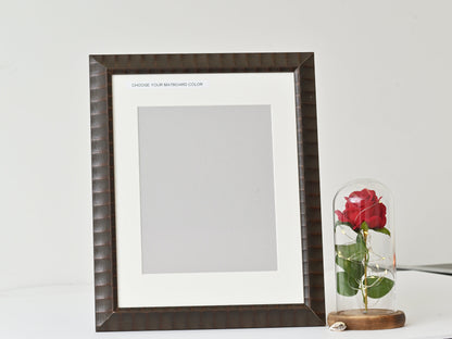 Dark Mahogany Wash On Embossed Wave Motif Profile