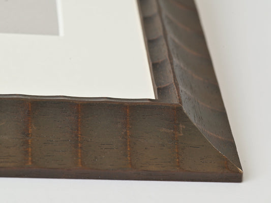 Dark Mahogany Wash On Embossed Wave Motif Profile