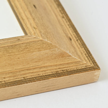 Natural Distressed Pine Frame with Clear Finish and Rounded Profile