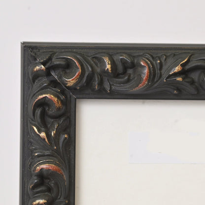 Black Finished Frame With Gold Undertones On Ornate Profile