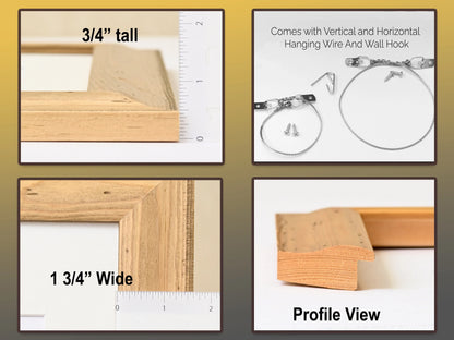 Natural Distressed Pine Frame with Clear Finish and Rounded Profile