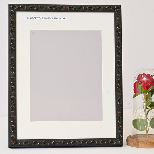 Black Finished Frame With Gold Undertones On Ornate Profile