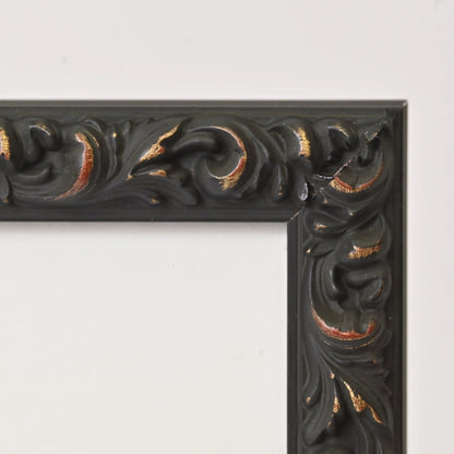 Black Finished Frame With Gold Undertones On Ornate Profile