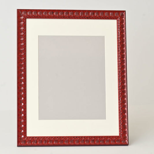 Red Lacquer Gloss Frame With Embossed Arch Design