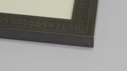 Antique Ebony Stain Frame With Embossed Open Hearts Design