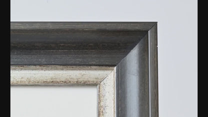 Distressed Black Wash Frame With Silver Lip On Scoop Profile