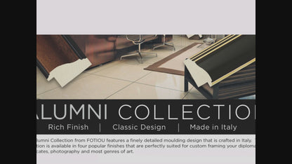 Glossy Black Finish With Gold Lines On A Classic Rounded Profile