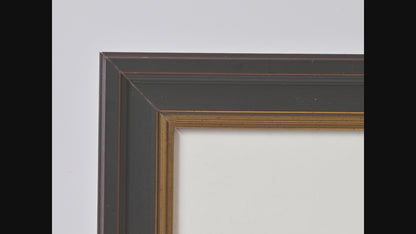 Dark Walnut Finish Frame With Highlights And Gold Lip On Traditional Profile