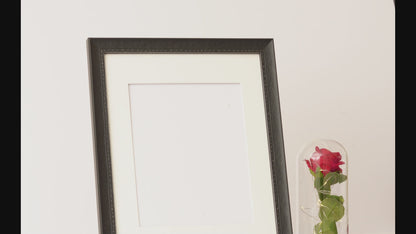 Painted Black Finish Frame With Silver Rivet Design